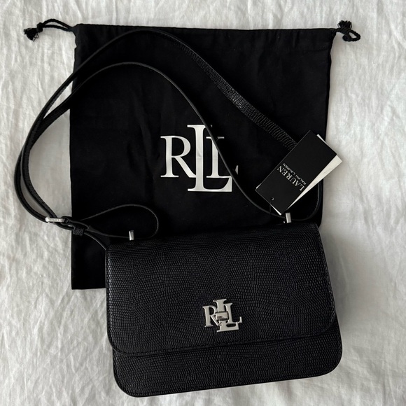 👜 NWT 100% Authentic Ralph Lauren Lizard-Embossed Sophee Leather Bag - Picture 6 of 14